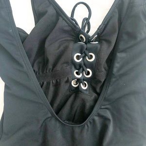 Black sexy one piece swim suit